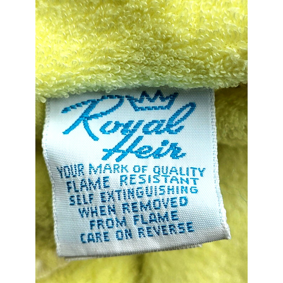 Vintage 80s Royal Heir Yellow Infant Sleeper Turtle Polyester Snap Closure Sm YK - Picture 5 of 8